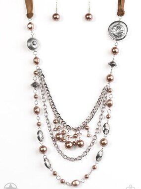 paparazzi Silver necklace w/ champagne color bead